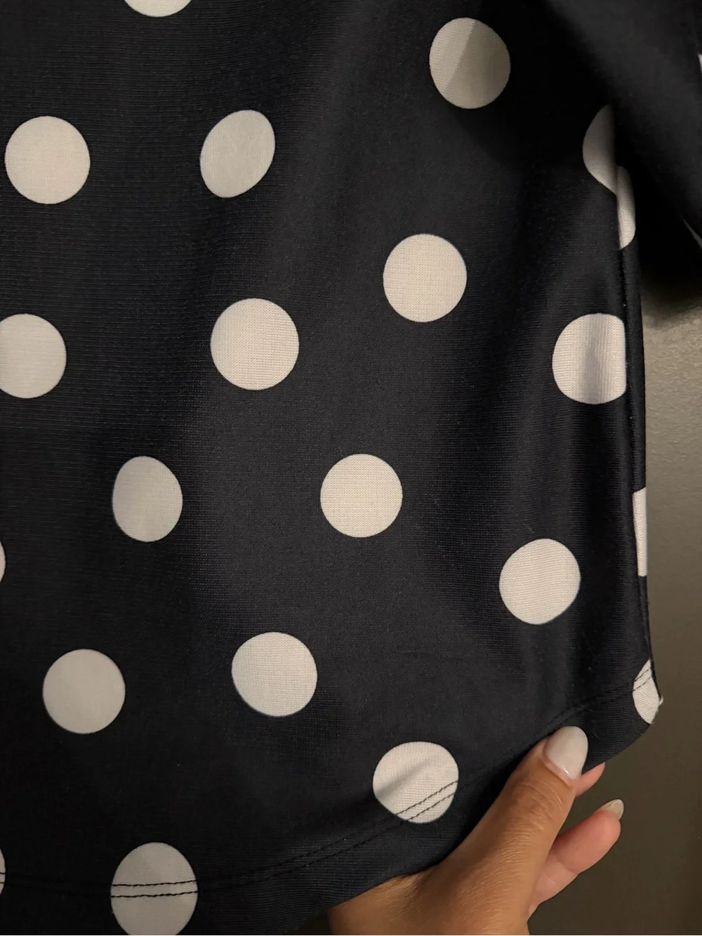 Zara Adorable Black and White Polka Dot Puff Sleeve Blouse size Small